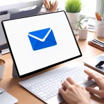 Keine zusätzliche Software nötig! Nahaufnahme eines Tablets mit E-Mail-Postfach, das zeigt, wie E-Rechnungen empfangen und verwaltet werden können. Symbolisiert die Möglichkeit, E-Rechnungen ohne spezialisierte Software über das E-Mail-Postfach zu empfangen.