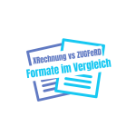 Beitragsbild zum Vergleich der E-Rechnungsformate XRechnung und ZUGFeRD, Titel „Formate im Vergleich